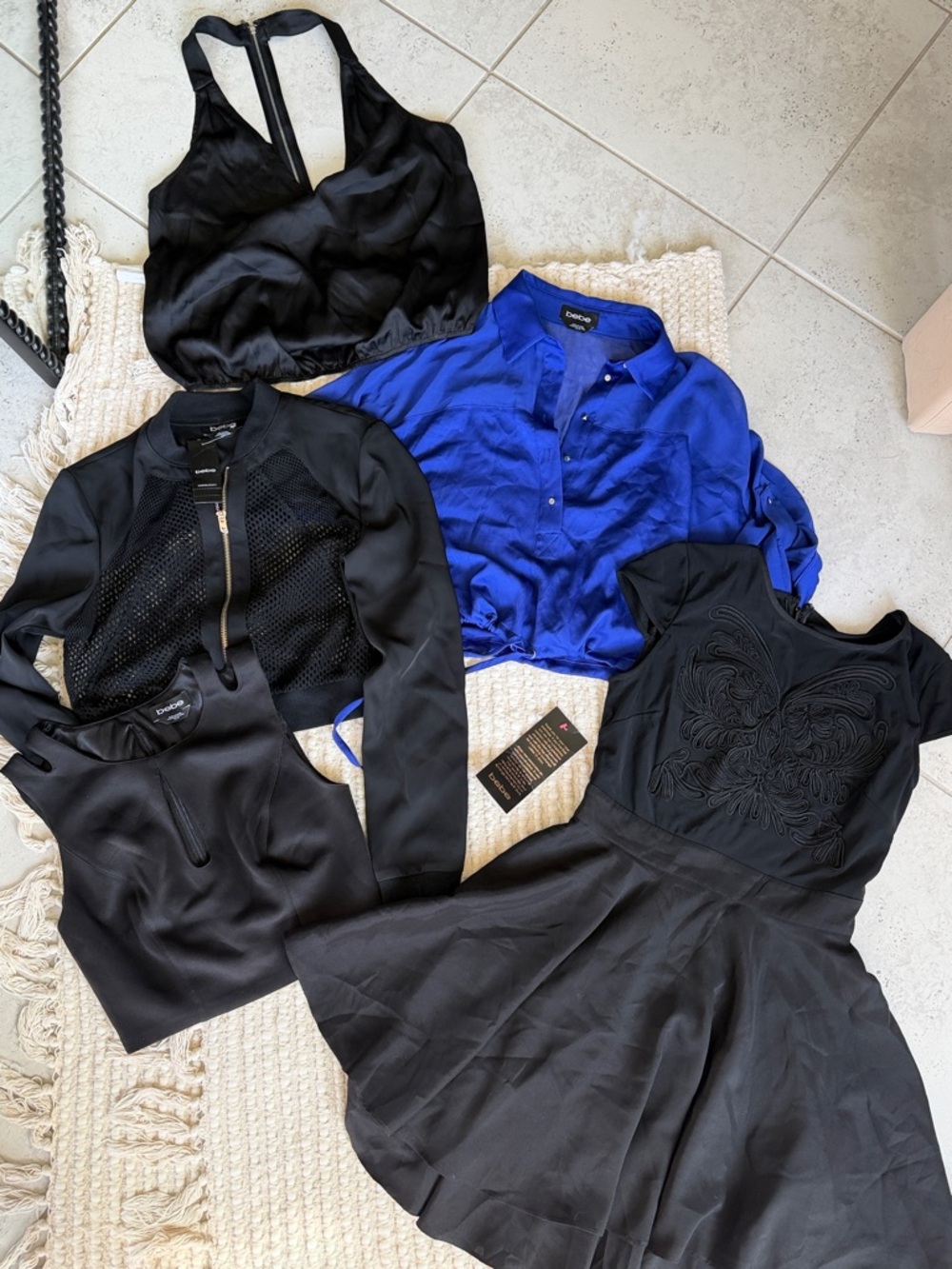 Bebe Lot Mixed Black & Royal Blue Women's Clothing